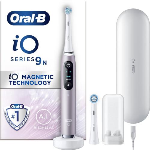 Oral-B iO Series 9 Magnetic Rose Quartz Electric Toothbrush Ηλεκτρική Οδοντόβουρτσα με Χρονοδιακόπτη, Αισθητήρα Πίεσης για Προστασία των Ούλων & Διαδραστική Έγχρωμη Οθόνη 1 Τεμάχιο